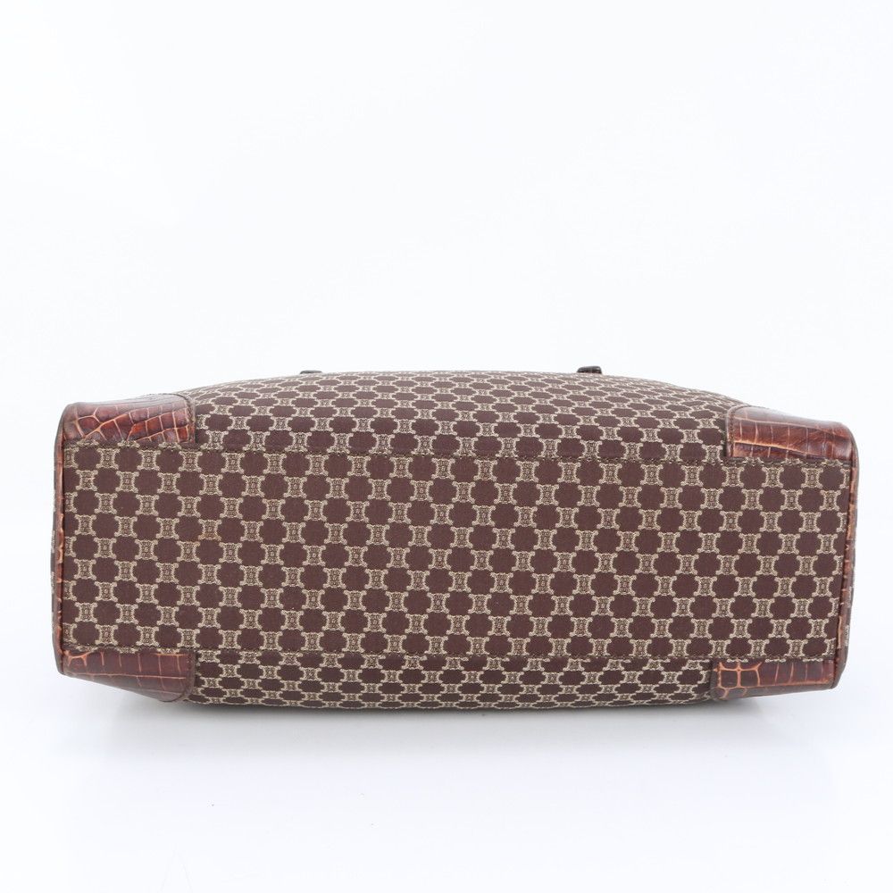 極美品 セリーヌ マカダム クロコダイル エンボス レザー トート