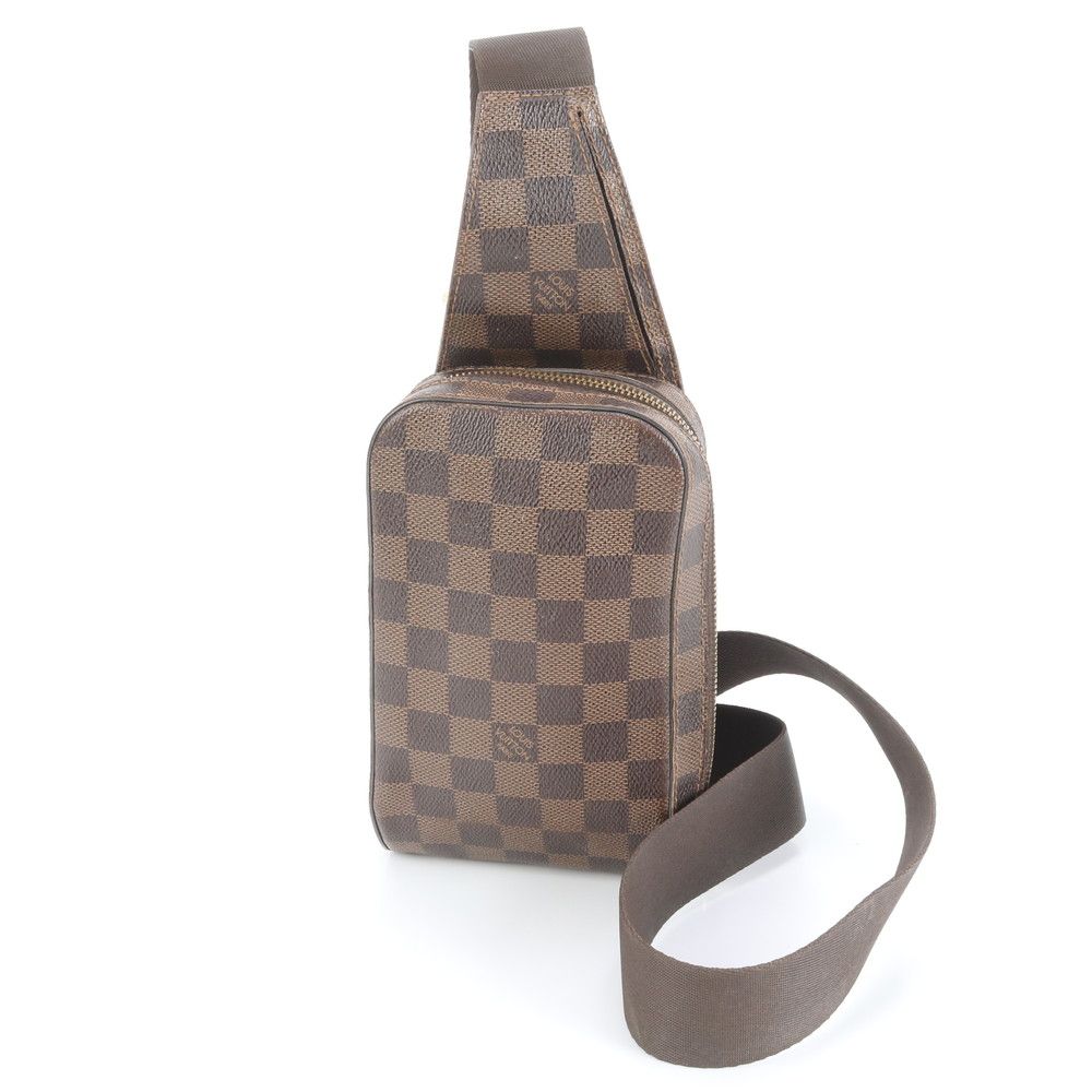 美品 ルイヴィトン ダミエ ジェロニモス N51994 レザー ボディバッグ