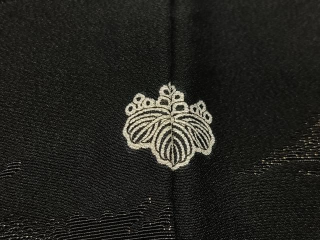 平和屋着物＃羽織 寿光織 風景文 黒地 金銀糸 正絹 逸品 CABA3531ua
