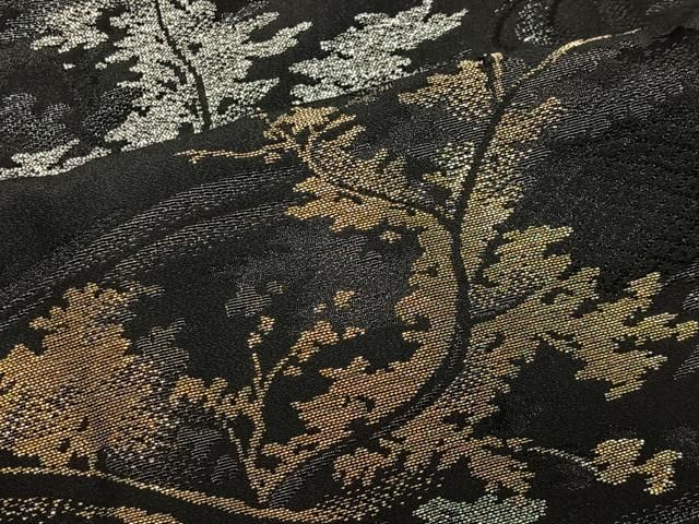 平和屋着物＃羽織 寿光織 風景文 黒地 金銀糸 正絹 逸品 CABA3531ua