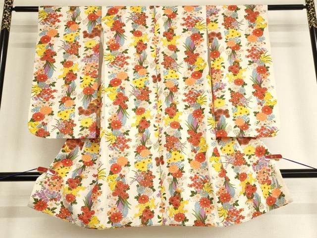 平和屋着物 七五三 女の子 ３歳 祝着 花蝶間道 金彩 正絹 ja