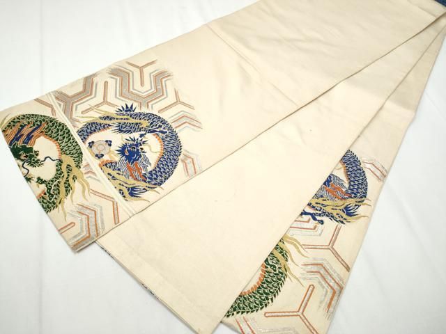  平和屋着物 アンティーク 大正ロマン 六通柄京 本袋帯 龍 金銀糸 正絹 hy その他 着物 浴衣
