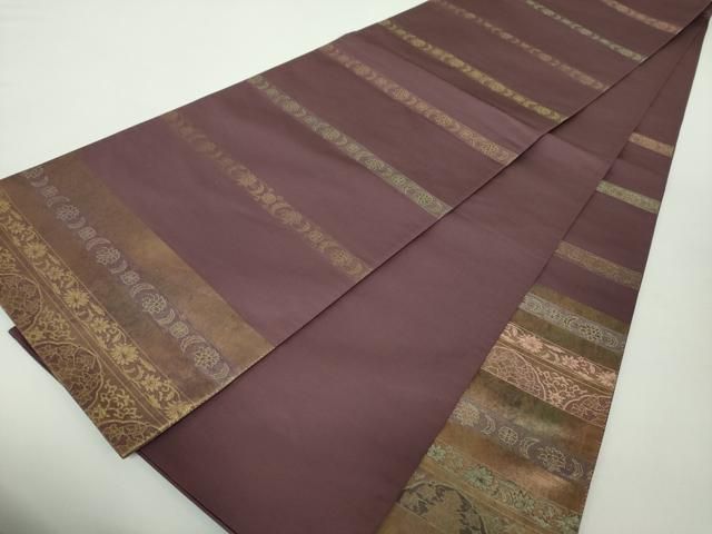 平和屋着物○六通柄袋帯 名物裂間道 金糸 引箔 正絹 逸品