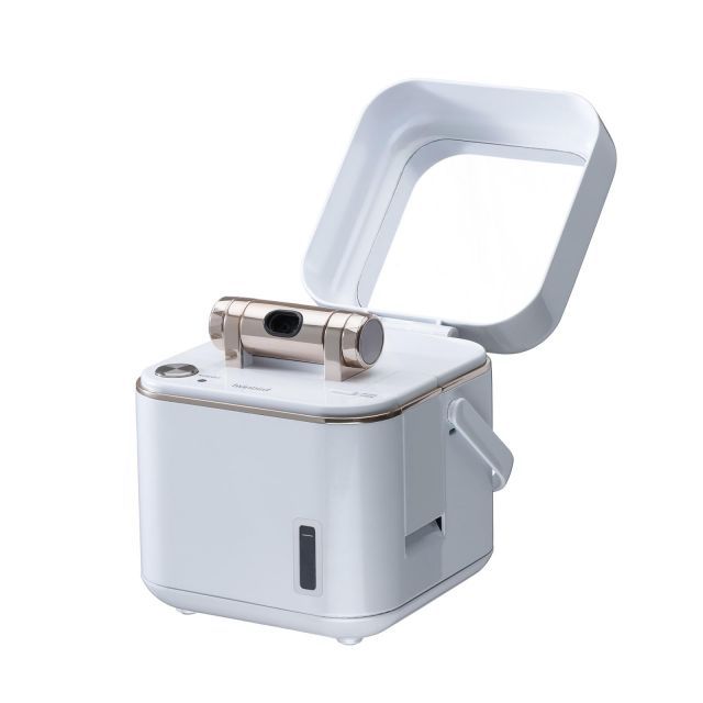 ツインバード フェイススチーマー コンパクト イオンスチーム 美顔器 ミラー付 毛穴ケア 水道水対応 パールホワイト 白 SH-2787 PW