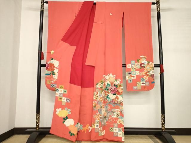 平和屋着物●アンティーク 大正ロマン 振袖 飾花文 正絹 ck