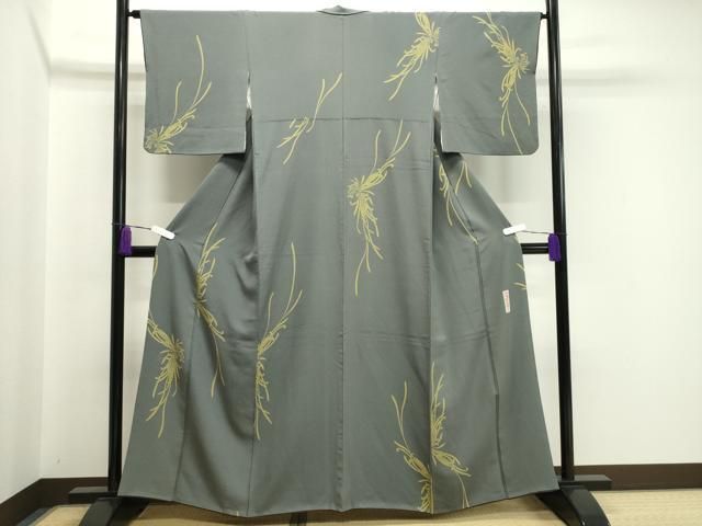 平和屋着物●世界的人形師　辻村寿三郎　ジュサブロー　小紋　乱菊　伊と幸　反端付き　正絹　逸品　CABA1455gh 平和屋着物○世界的人形師 辻村寿三郎 ジュサブロー 小紋 乱菊 伊と幸