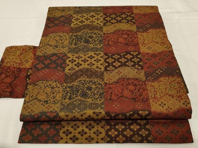 平和屋着物●つけ帯 花唐草文 正絹 dy