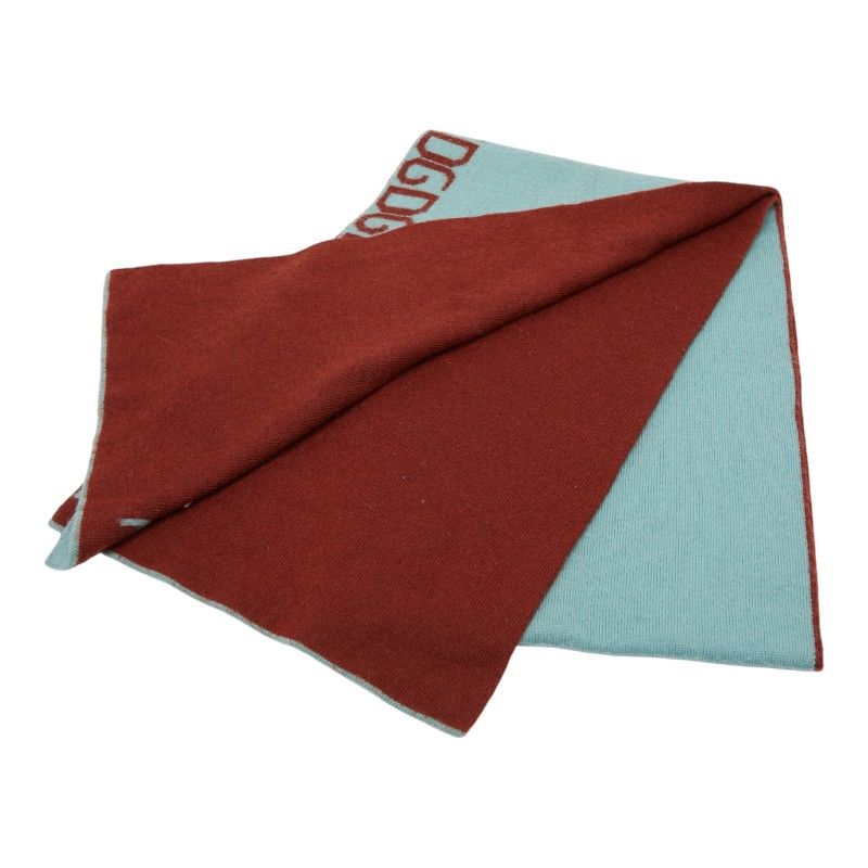 ドルチェアンドガッバーナ ロゴ ライトブルー ブラウン ウール アクリル レディース DOLCE GABBANA 1 0242743