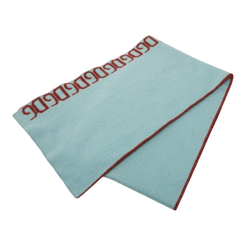 ドルチェアンドガッバーナ ロゴ ライトブルー ブラウン ウール アクリル レディース DOLCE GABBANA 1 0242743