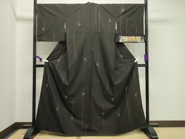 平和屋着物○本場縞大島紬 総刺繍 刺し子 瓢箪 上村絹織物謹製 やまと