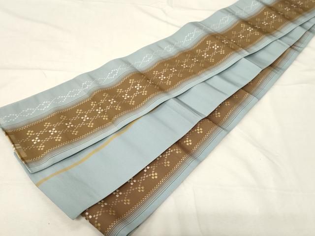 平和屋着物 本場筑前博多織 半幅帯 花織 吉祥間道 正絹 dy 半巾 半幅 小袋帯 帯 着物