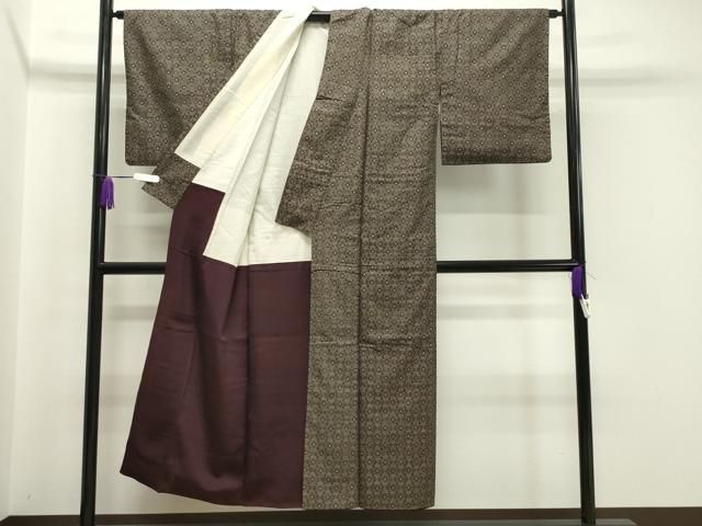 平和屋着物○本場大島紬 龍郷絣 アンサンブル 正絹 逸品 CABA1461gh