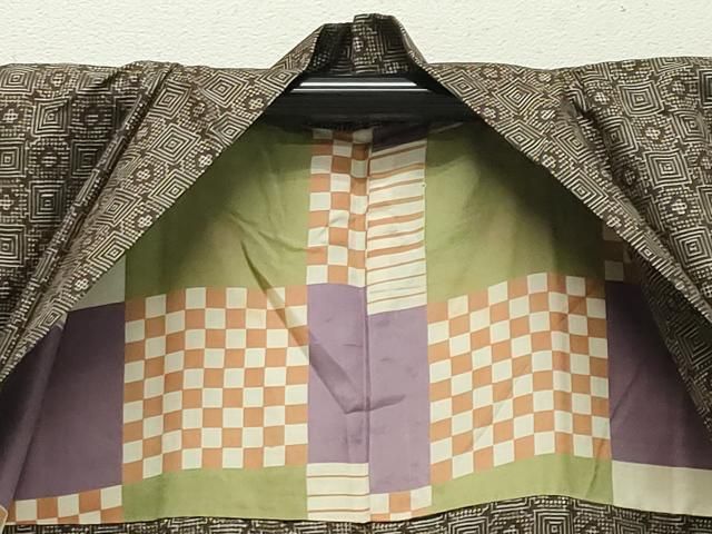 平和屋着物○本場大島紬 龍郷絣 アンサンブル 正絹 逸品 CABA1461gh