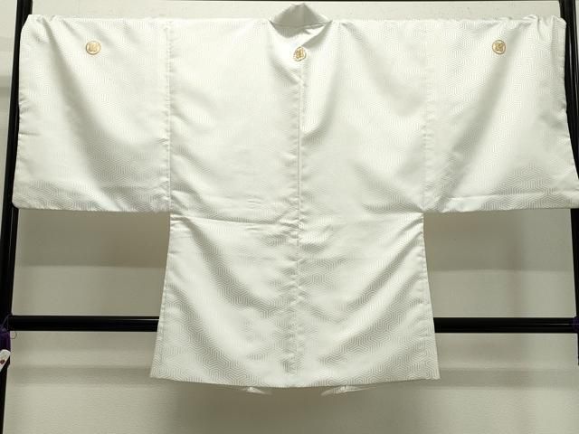 平和屋着物○男性 色紋付 羽織セット 毘沙門亀甲地紋 キングサイズ