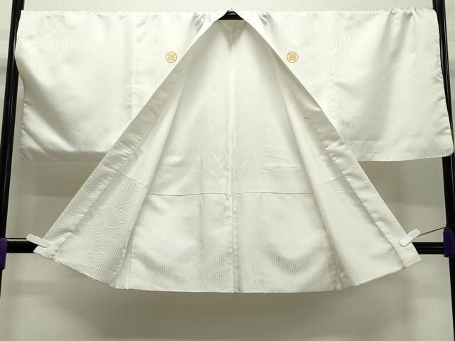 平和屋着物○男性 色紋付 羽織セット 毘沙門亀甲地紋 洗える着物