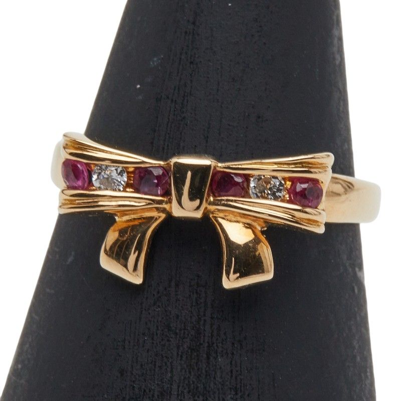 リボン モチーフ K 18 YG イエローゴールド レディース 1-0246564