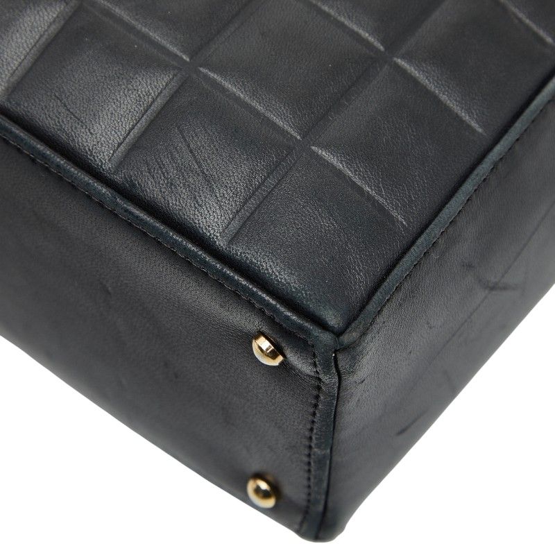 シャネル チョコバー ココマーク ハンドバッグ トートバッグ ブラック