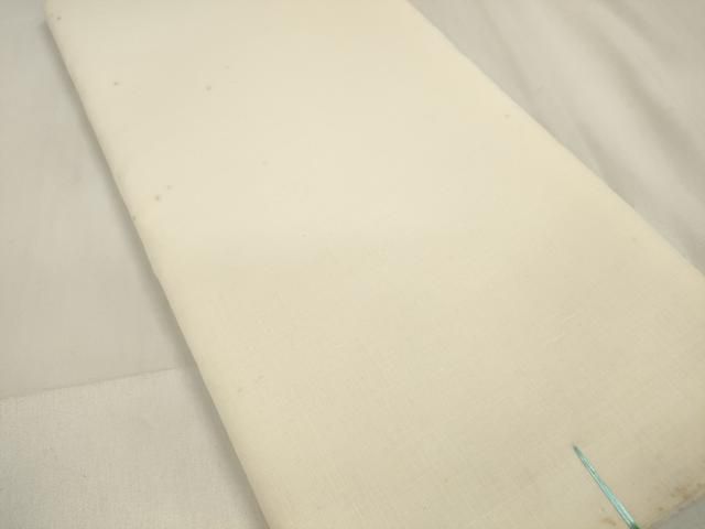 平和屋着物 夏物 絹麻上布 白生地 反物 着尺 生成り色 証紙付き 麻 zzz