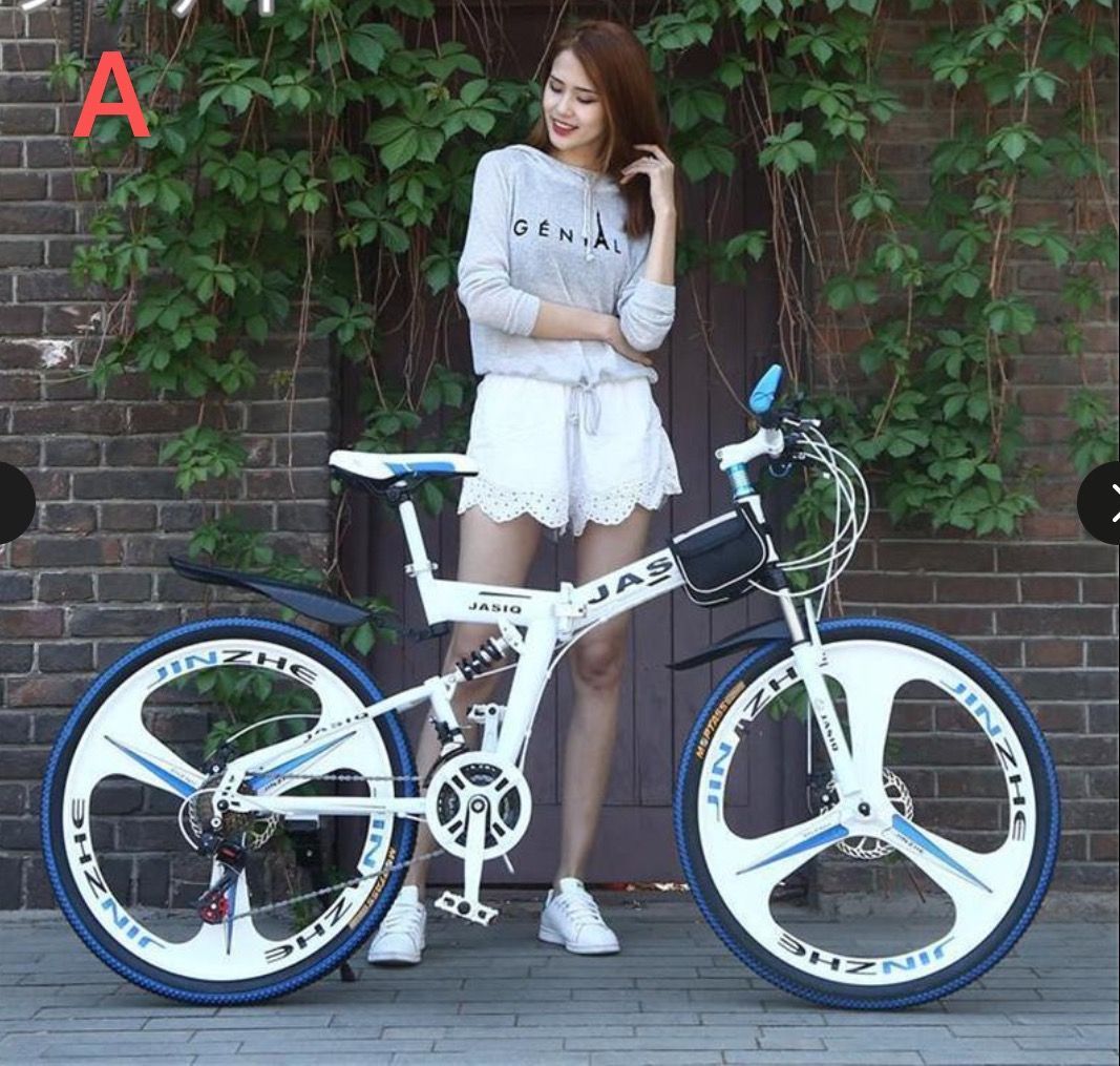 大好評 クロスバイク マウンテンバイク ショックアブソーバー付き 折りたたみ自転車 24インチ 6段ギア カギ付き メンズ レディース 通勤 通学 街乗り