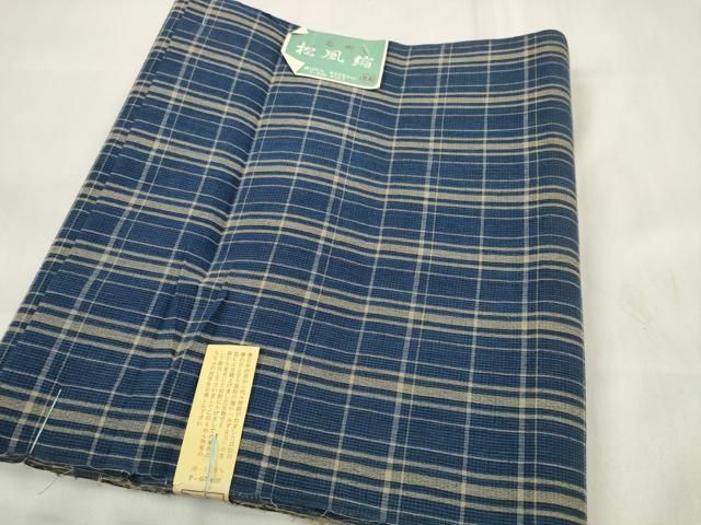 平和屋着物∴夏物 浴衣 反物 着尺 松風縮 紅花 格子柄 綿 zzz