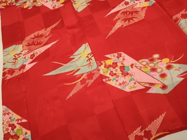  平和屋着物 アンティーク 大正ロマン 長襦袢 袷 松皮菱花文 正絹 du その他 着物 浴衣