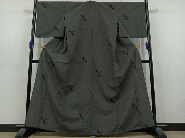 平和屋着物▽上質な小紋　単衣　鈴　黒地　正絹　逸品　AABD6056jh 平和屋着物▽上質な小紋 単衣 鈴 黒地 正絹 逸品 AABD6056jh - メルカリ