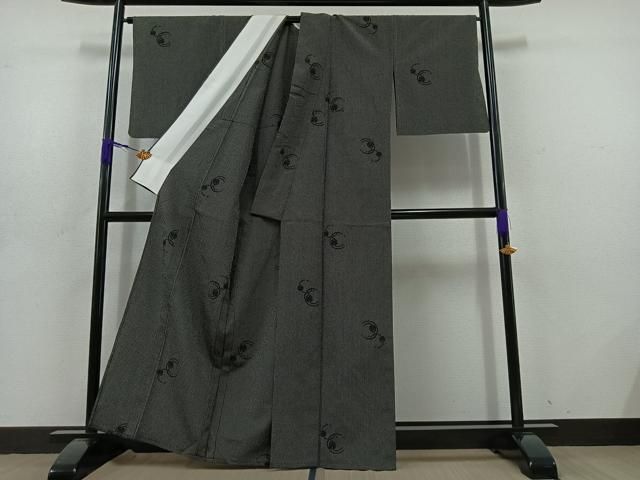 平和屋着物▽上質な小紋　単衣　鈴　黒地　正絹　逸品　AABD6056jh 平和屋着物▽上質な小紋 単衣 鈴 黒地 正絹 逸品 AABD6056jh - メルカリ