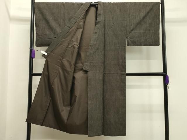 平和屋着物 男性 紬 アンサンブル 縞 正絹 gh