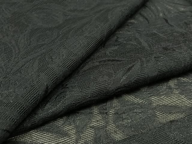 平和屋着物▽羽織 スリーシーズン 春夏秋 塵除け 草花地紋 暗黒色