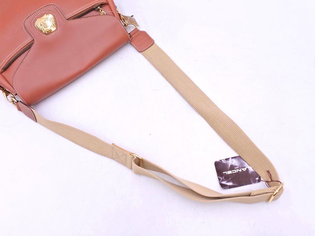 LANCEL ランセル オールド ヴィンテージ レザー ショルダー バッグ 茶