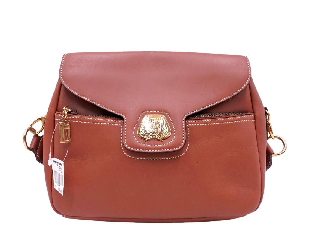 LANCEL ランセル オールド ヴィンテージ レザー ショルダー バッグ 茶