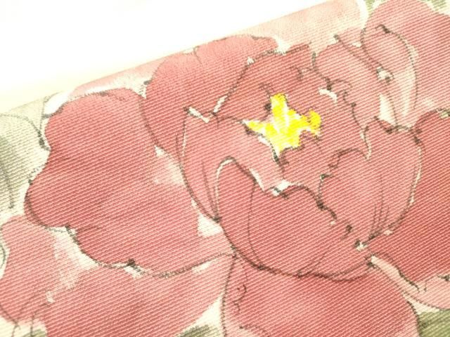 平和屋着物○九寸名古屋帯 作家物 手描き 牡丹 正絹 逸品 DAAZ2449op