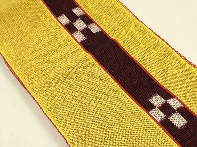 平和屋着物● 県伝統工芸品 八重山ミンサー 手織り 半幅帯 綿 ♥ op