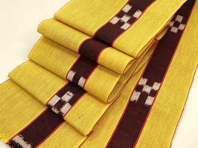 平和屋着物 県伝統 八重山ミンサー 手織り 半幅帯 綿 op