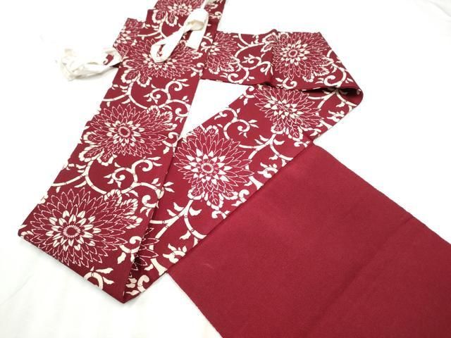 菊唐草文 鬼しぼ縮緬