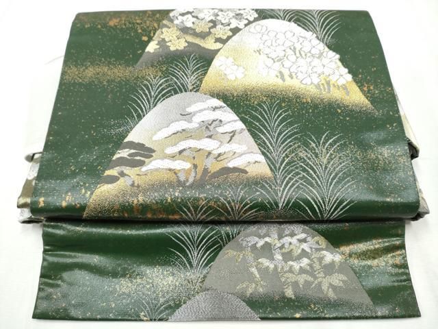 平和屋着物●ワンタッチつけ帯　唐織　光輪吉野遠山　金銀糸　引箔　やまと誂製　正絹　逸品　CABA5013hy 平和屋着物○ワンタッチつけ帯 唐織 光輪吉野遠山 金銀糸 引箔 やまと