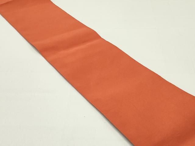 平和屋着物 爪掻き本綴れ 半幅帯 赤丹色 正絹 ob