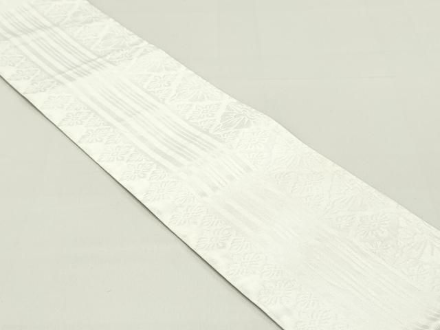 平和屋着物●撫松庵 両面 半幅帯 花菱間道 ob