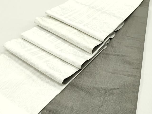 平和屋着物 撫松庵 両面 半幅帯 花菱間道 ob