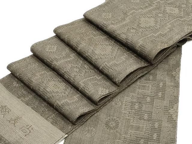 平和屋着物●男性 両面 角帯 綴義尚 いちご錦 正絹 ob