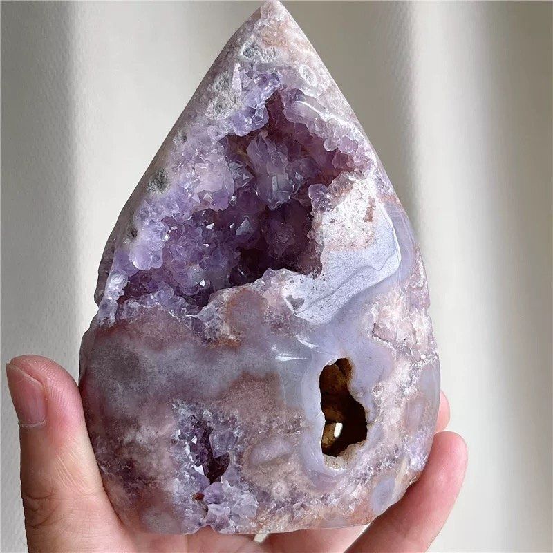 級 天然桜紫チェリーアゲート メノウ 瑪瑙 原石B 1129 YS 228 D