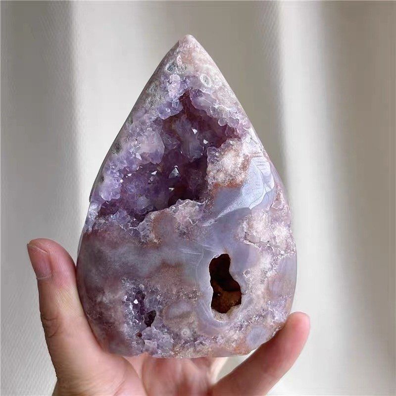  AAAAAAAA級 天然桜紫チェリーアゲート メノウ 瑪瑙 原石B1129 YS 228D ネックレススタンド 置物 インテリア小物