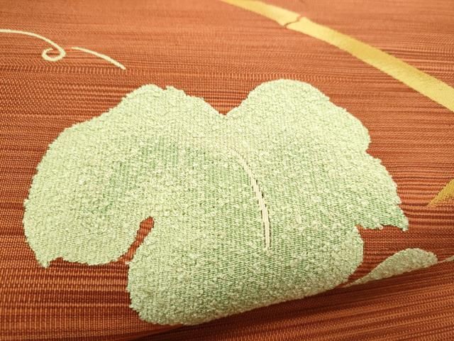  平和屋着物 爪掻き本綴れ 八寸名古屋帯 蔦の葉文 正絹 hy 名古屋帯 帯