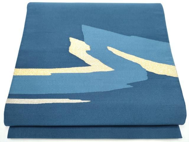 平和屋着物●爪掻き本綴れ 八寸名古屋帯 抽象文 金糸 正絹 hy