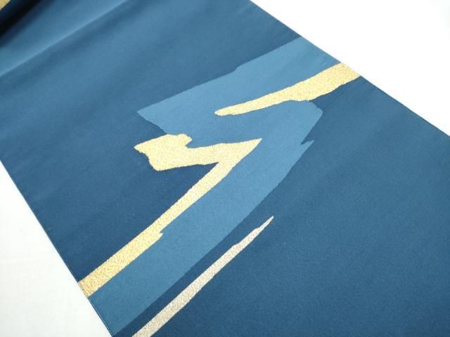 平和屋着物●爪掻き本綴れ 八寸名古屋帯 抽象文 金糸 正絹 hy