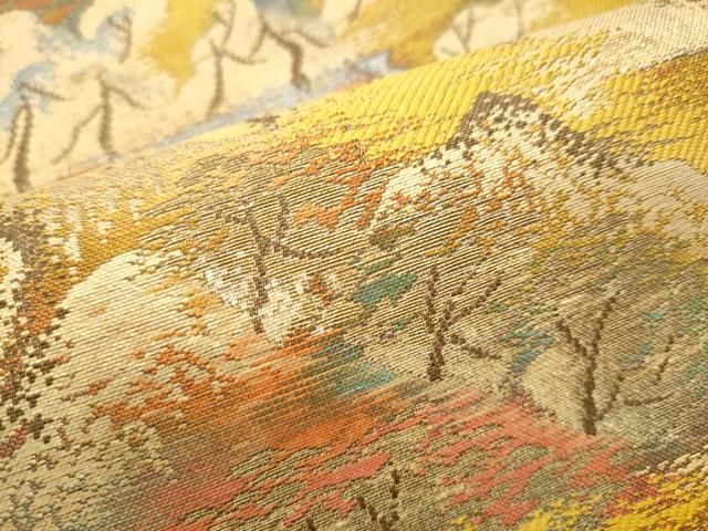 遠山風景文 金銀糸