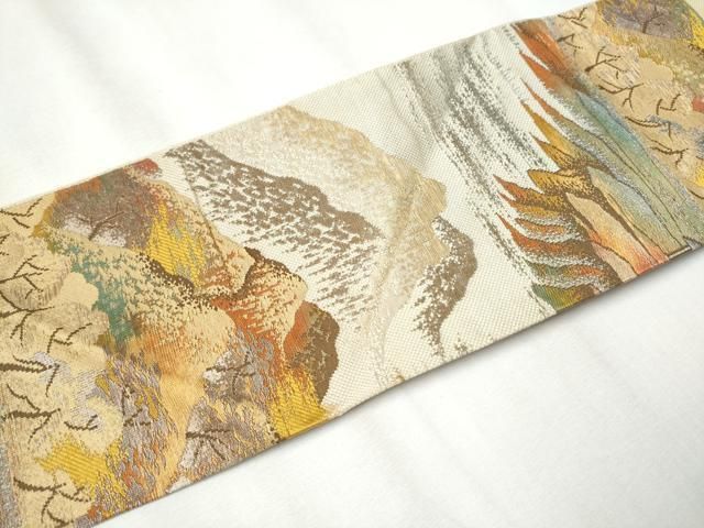 八寸名古屋帯 遠山風景文