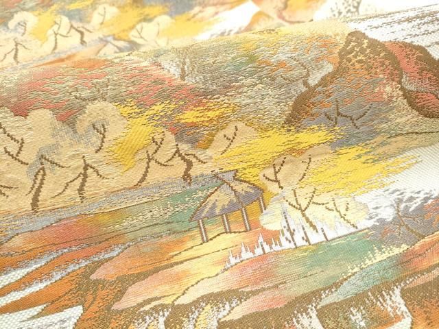 八寸名古屋帯 遠山風景文