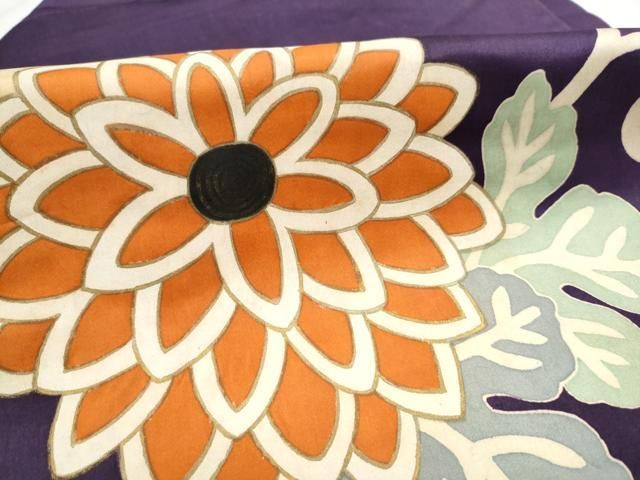 平和屋着物○アンティーク 大正ロマン 九寸名古屋帯 菊唐草文 金彩