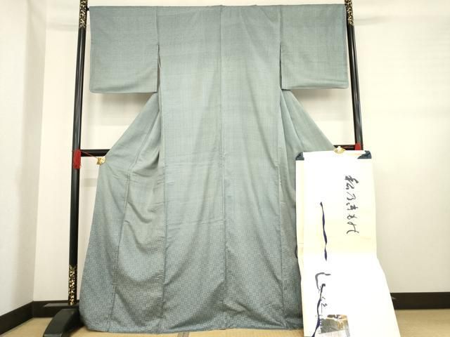 平和屋着物●京都染織メーカー・貴久樹謹製　野蚕糸　ナチュラルタッサー　クリシュナ紬　蜀江花文　たとう紙付き　正絹　逸品　AABD6681ck 平和屋着物○京都染織メーカー・貴久樹謹製 野蚕糸 ナチュラルタッサー